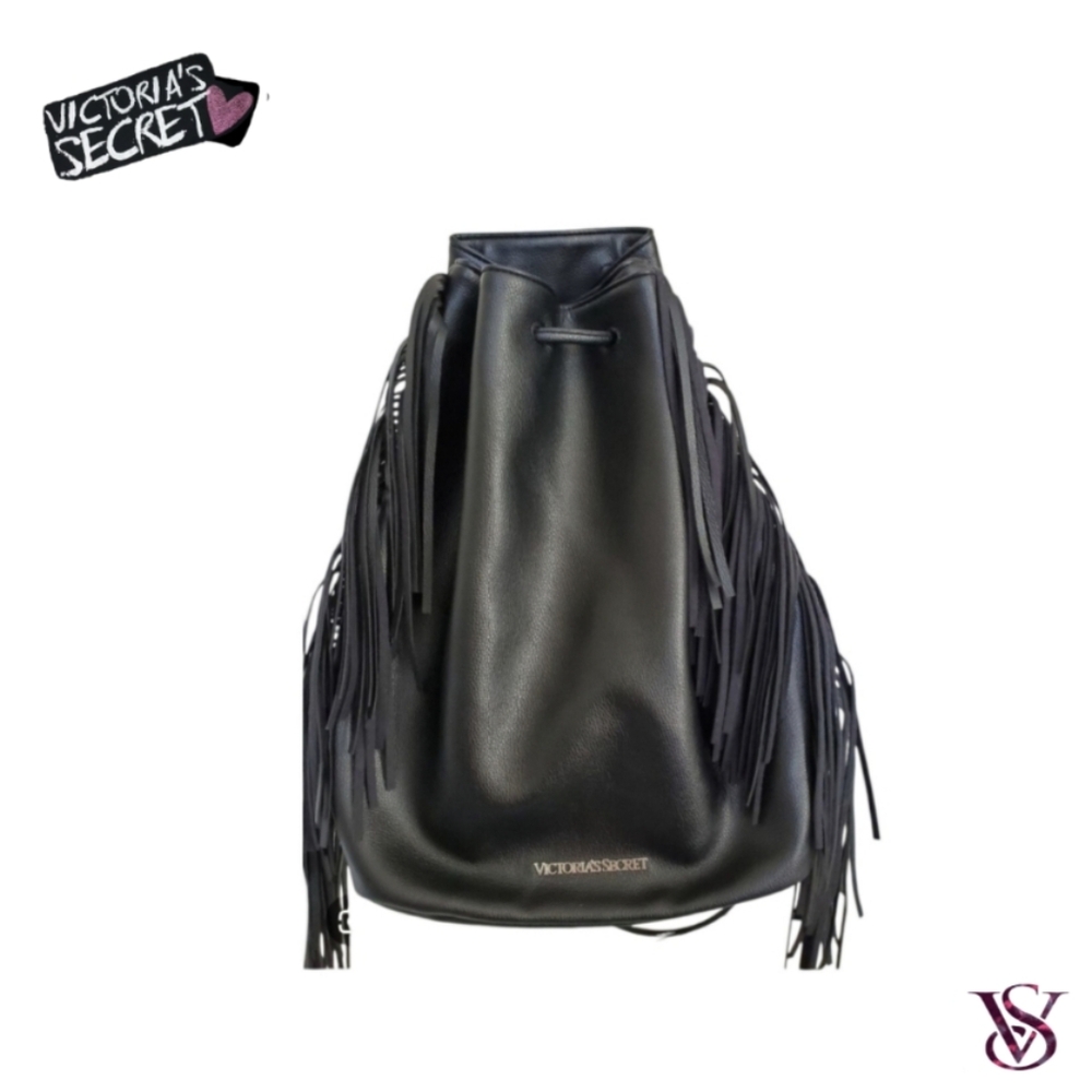 Victoria's Secret Black Fringe Backpack